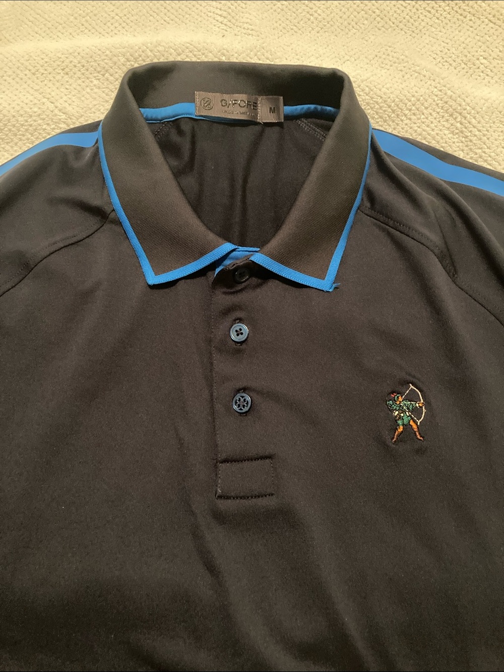 G/Fore Nav Polo Shirt with Blue Trim - Men's Casual Golf Polo